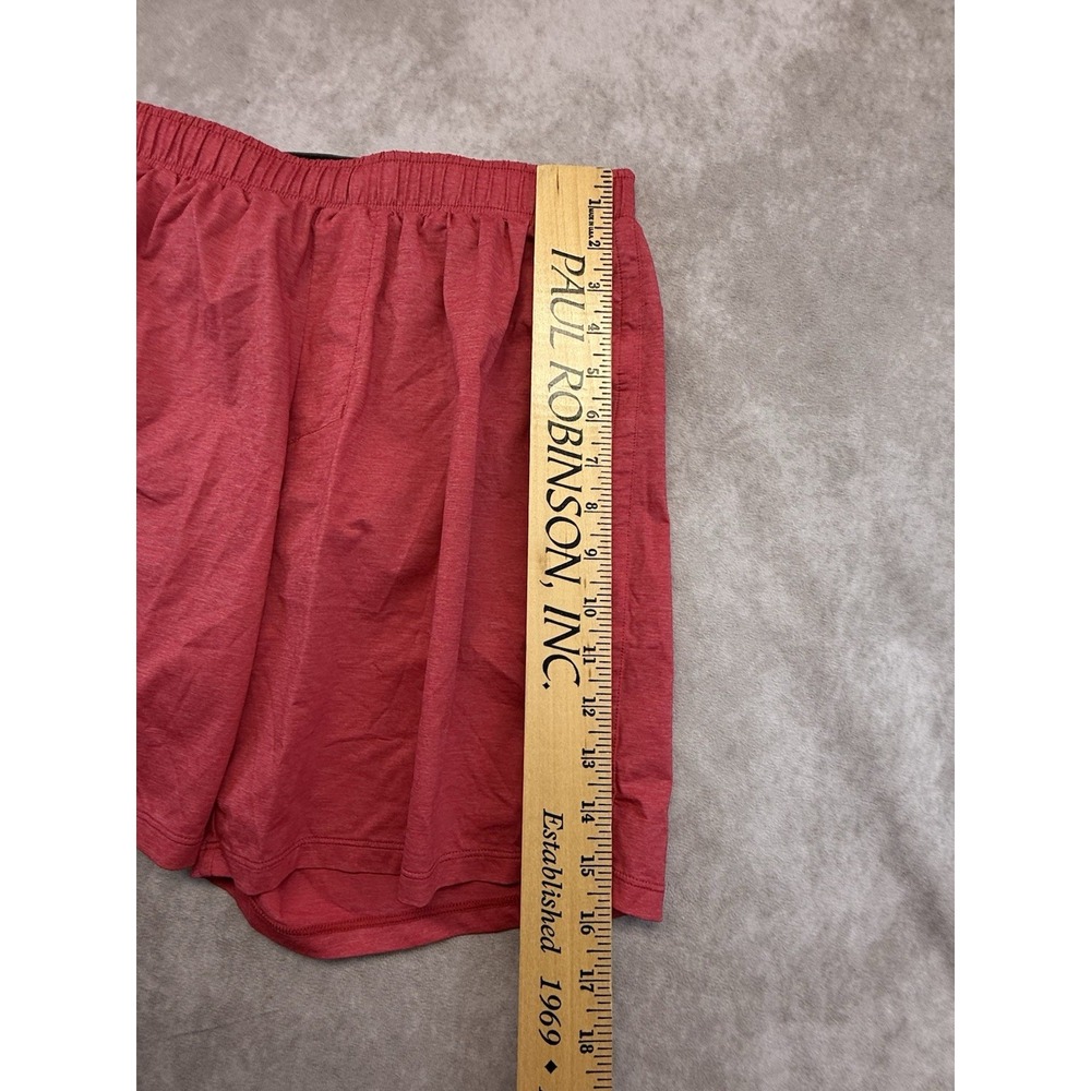 Rhone Men's Medium Lined Running Shorts Red Athletic Stretch Zip Pocket 5" Gym - Picture 9 of 12